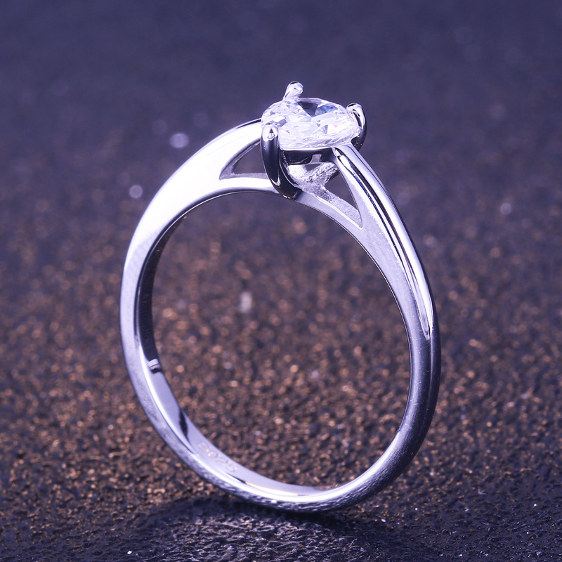 Solitaire Pear Cut Sterling Silver Ring For Women-TL-Juri Elle