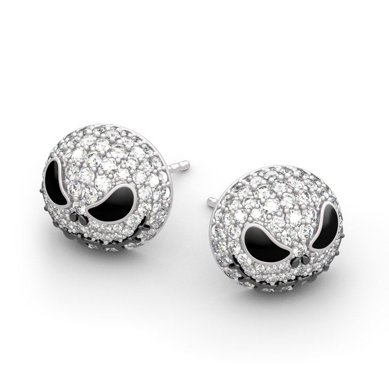 "Pumpkin King" "Jack Skull" Sterling Silver Skull Earrings-JE-Juri Elle