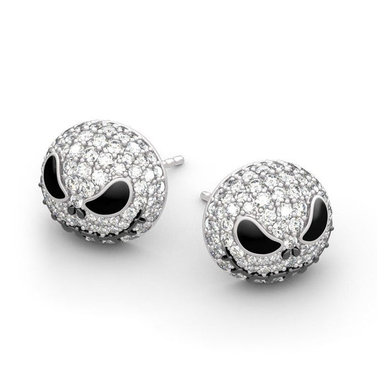 "Pumpkin King" "Jack Skull" Sterling Silver Skull Earrings-JE-Juri Elle