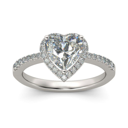 Halo Heart Cut Sterling Silver Ring-JE-Juri Elle