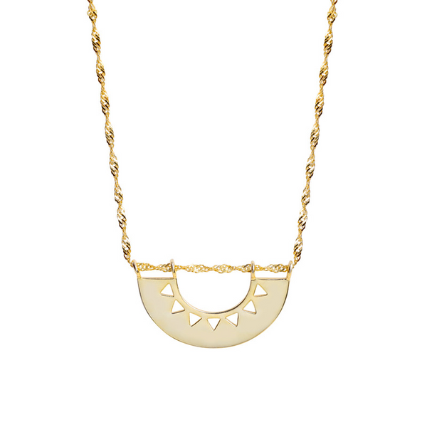 Hallow Sector Sterling Silver Plated Gold Necklace