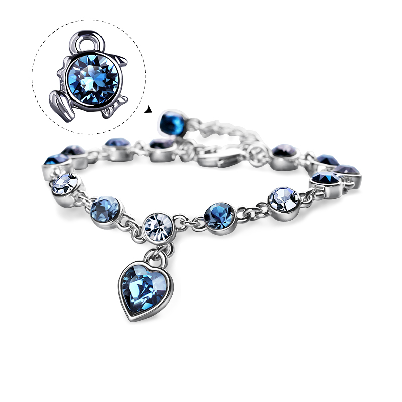 Love At First Sight Heart Round Cut Swarovski  Alloy Bracelet