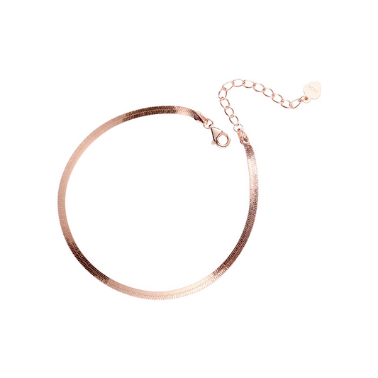 Snake Bone Chain Sterling Silver Plated Rose Gold Bracelet