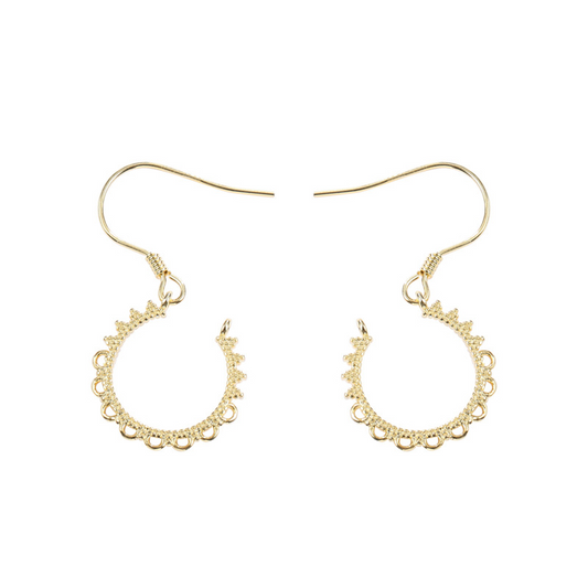 Petal Sterling Silver Plated Gold Earring