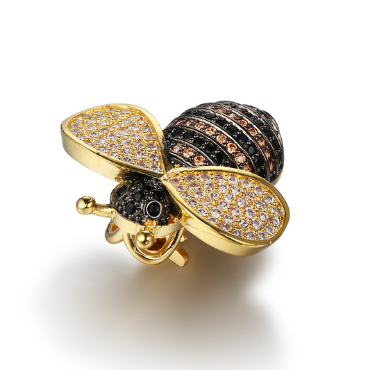 Multipurpose Bee Round Cut Alloy Brooch Necklace