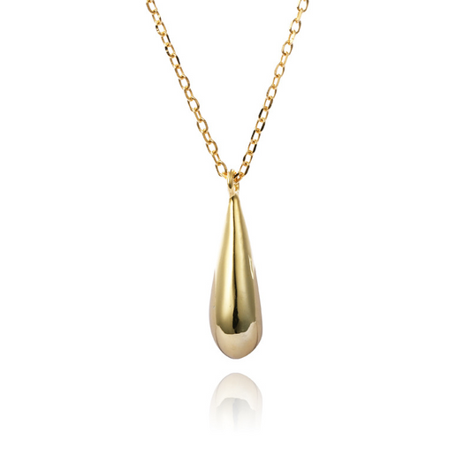 Golden Water Droplets Sterling Silver Plated Gold Necklace