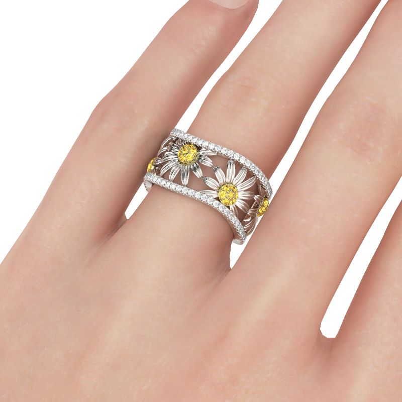 Daisy Sterling Silver Women's Band-JE-Juri Elle