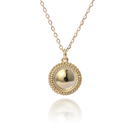 Glossy Round Sterling Silver Plated Gold Necklace