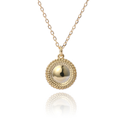 Glossy Round Sterling Silver Plated Gold Necklace