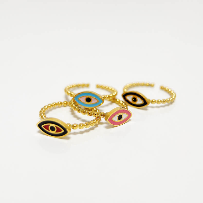 Devil's Eye Drop Oil Open Ring
