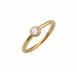 Minimal Solitaire Ring Gold-J&CO-Juri Elle