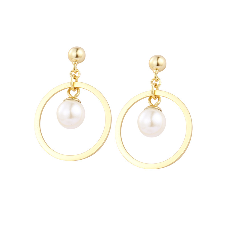 Beaded Tassel Sterling Silver Plated Gold Stud Earrings