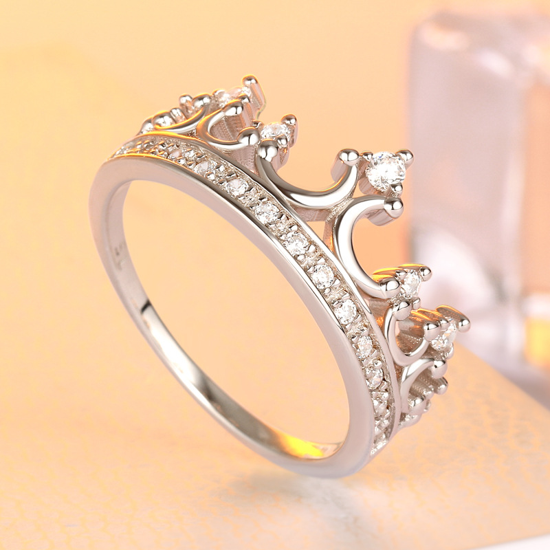 Queen Crown Round Sterling Silver Ring-TL-Juri Elle