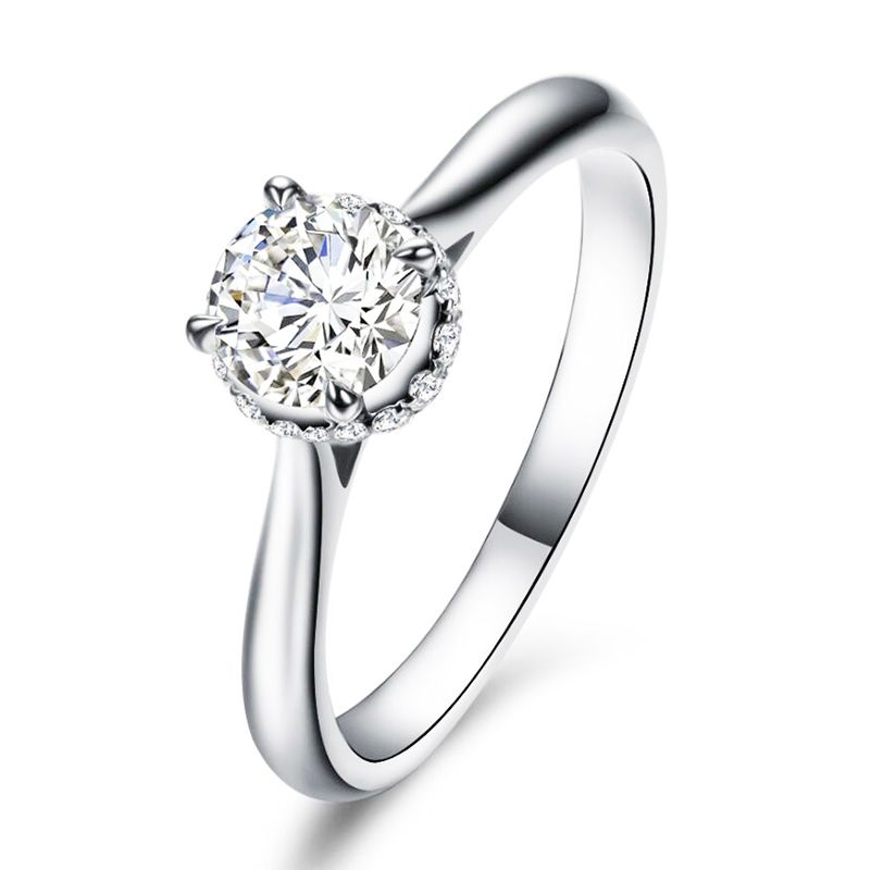 Solitaire Round Cut Sterling Silver Ring-JE-Juri Elle