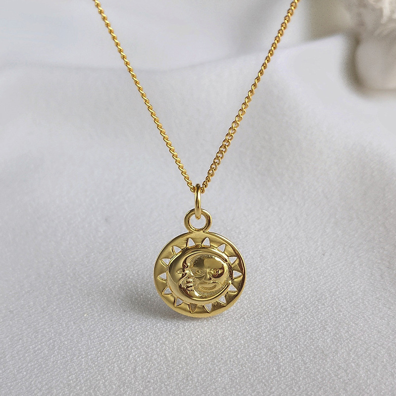 Mysterious Universe Sterling Silver Plated Gold Necklace