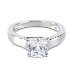 Cushion Cut Sterling Silver Ring-JE-Juri Elle