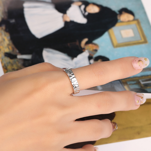 Undulating Adjustable Sterling Silver Ring