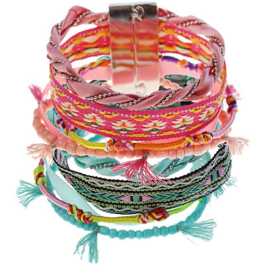 Embroidered Tassel Ethnic Woven Bracelet