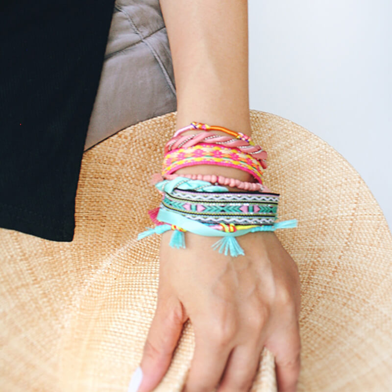 Embroidered Tassel Ethnic Woven Bracelet