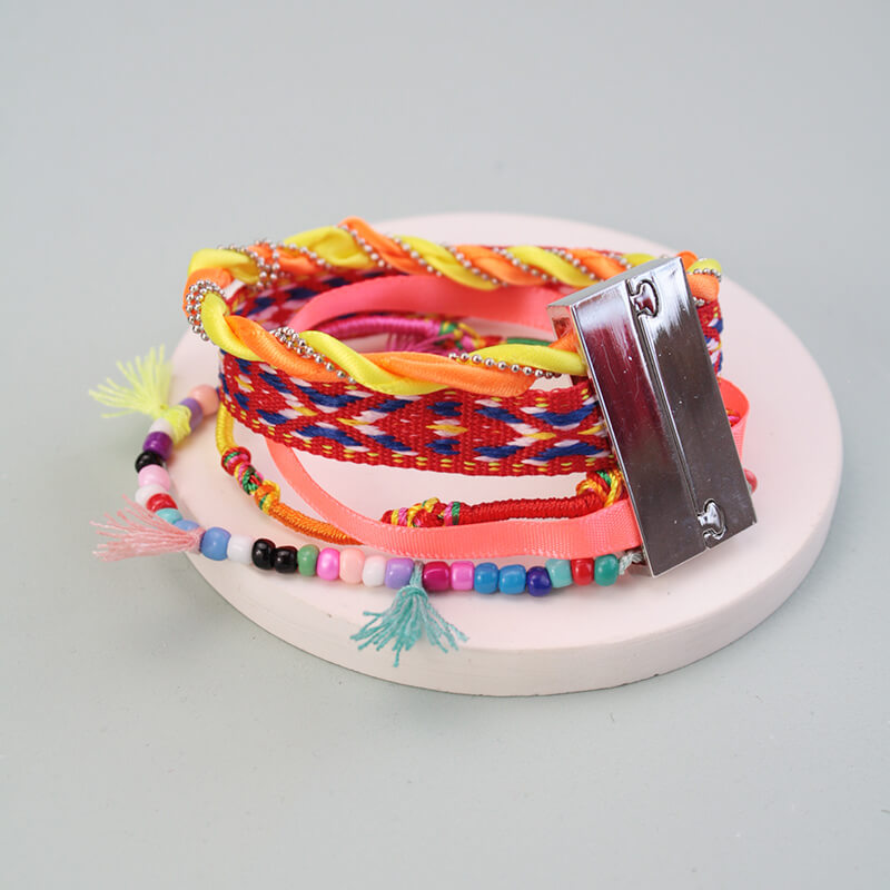 Embroidered Tassel Ethnic Woven Bracelet