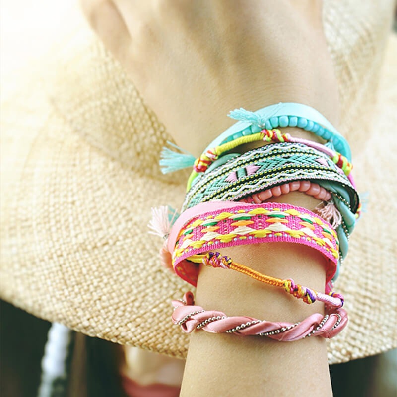 Embroidered Tassel Ethnic Woven Bracelet