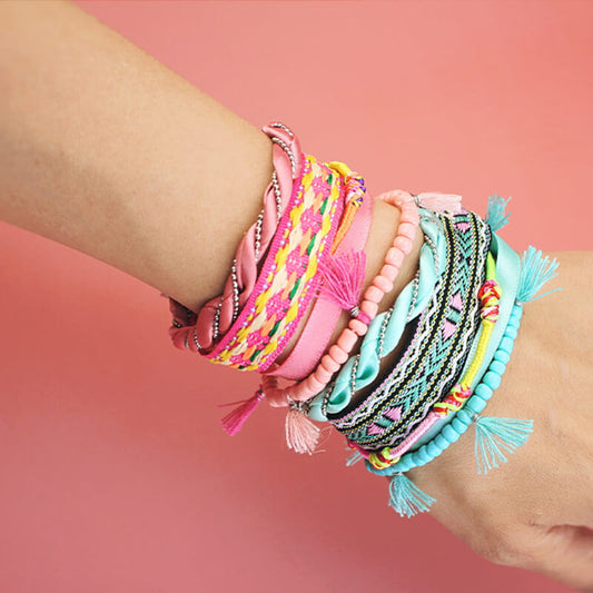 Embroidered Tassel Ethnic Woven Bracelet