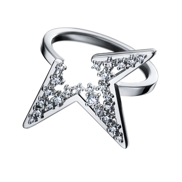 Abstract Star Three Angels Ring