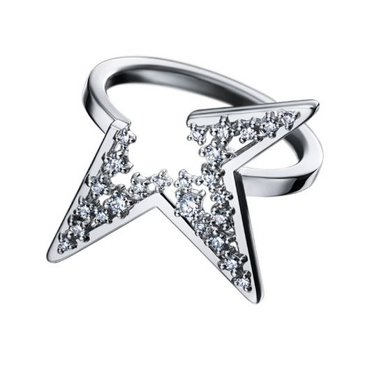 Abstract Star Three Angels Ring