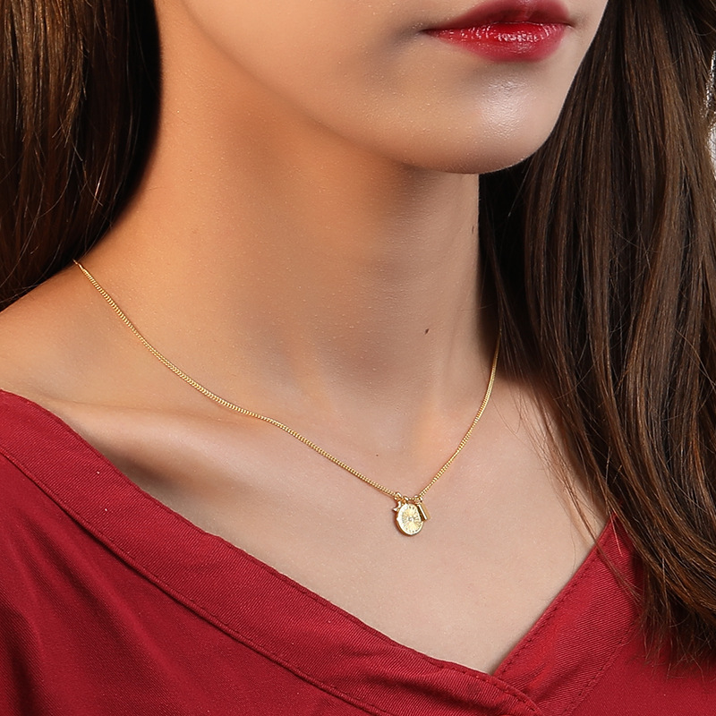 Guard Galaxy Sterling Silver Plated Gold Necklace