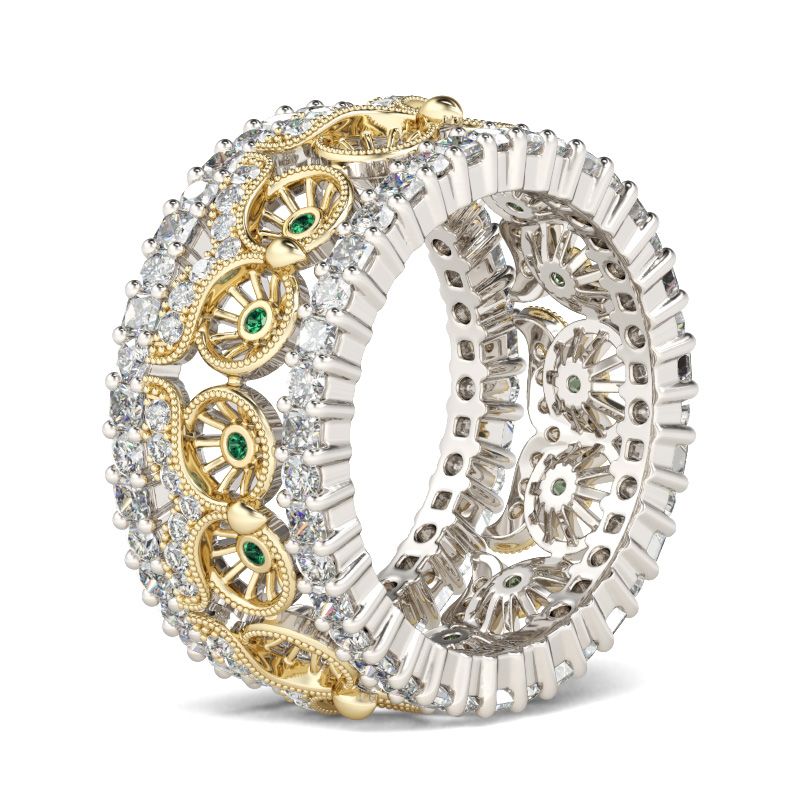 Two Tone Owlet Sterling Silver Women's Band-JE-Juri Elle