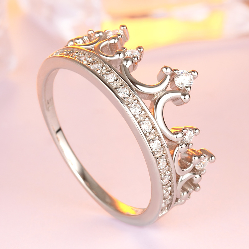 Queen Crown Round Sterling Silver Ring-TL-Juri Elle