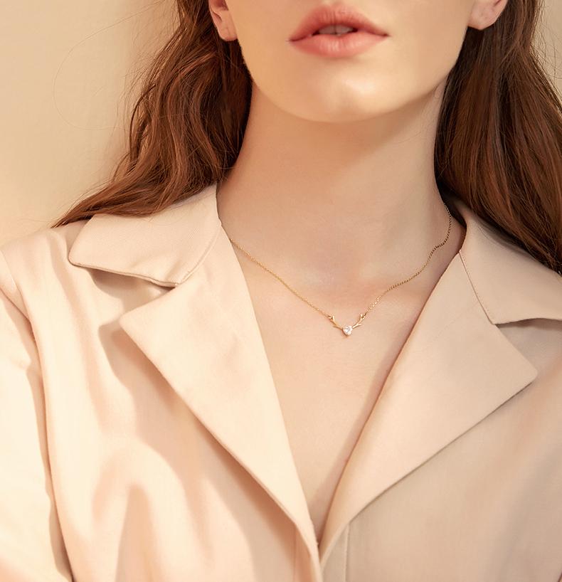 Elk Heart Cut Sterling Silver Necklace