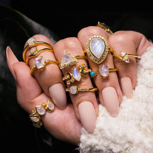 Moonstone Ring - Open Bliss-MM-Juri Elle