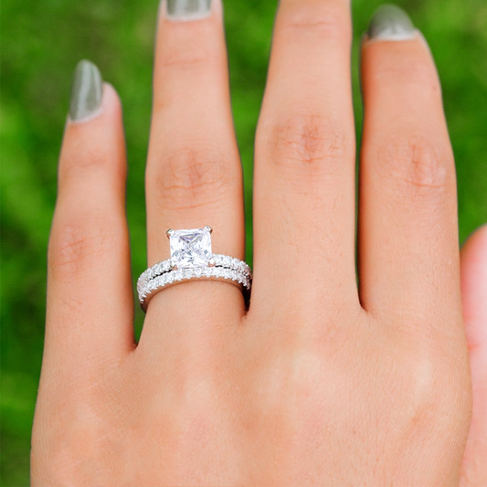 Noble Princess Cut Sterling Silver Ring-TL-Juri Elle