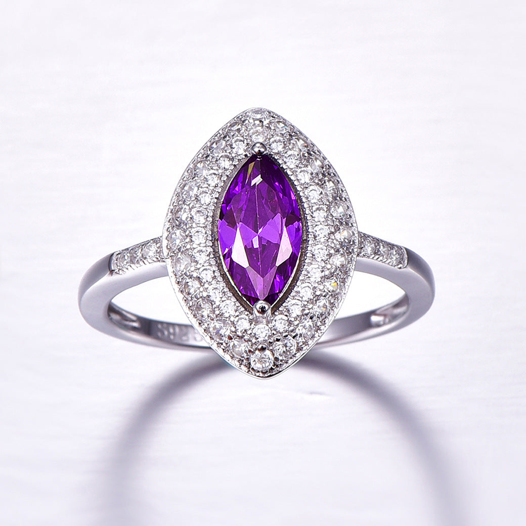 Romantic Marquise Cut Sterling Silver Ring-ZX-Juri Elle