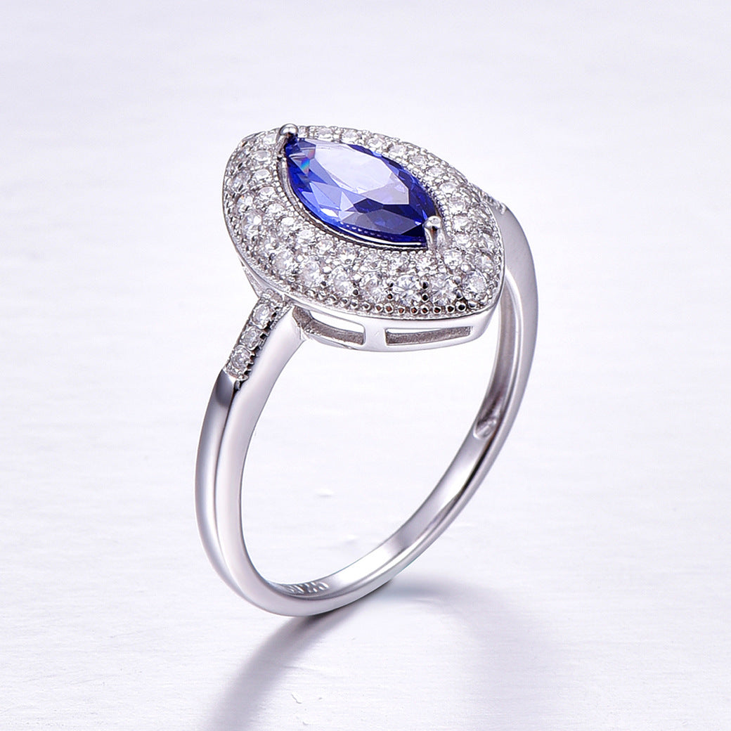 Romantic Marquise Cut Sterling Silver Ring-ZX-Juri Elle