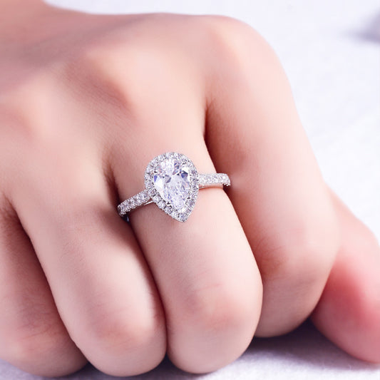 Magic Pear Cut Sterling Silver Ring-TL-Juri Elle