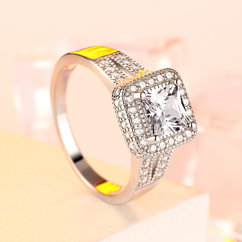 Cherished Princess Cut Sterling Silver Ring-TL-Juri Elle