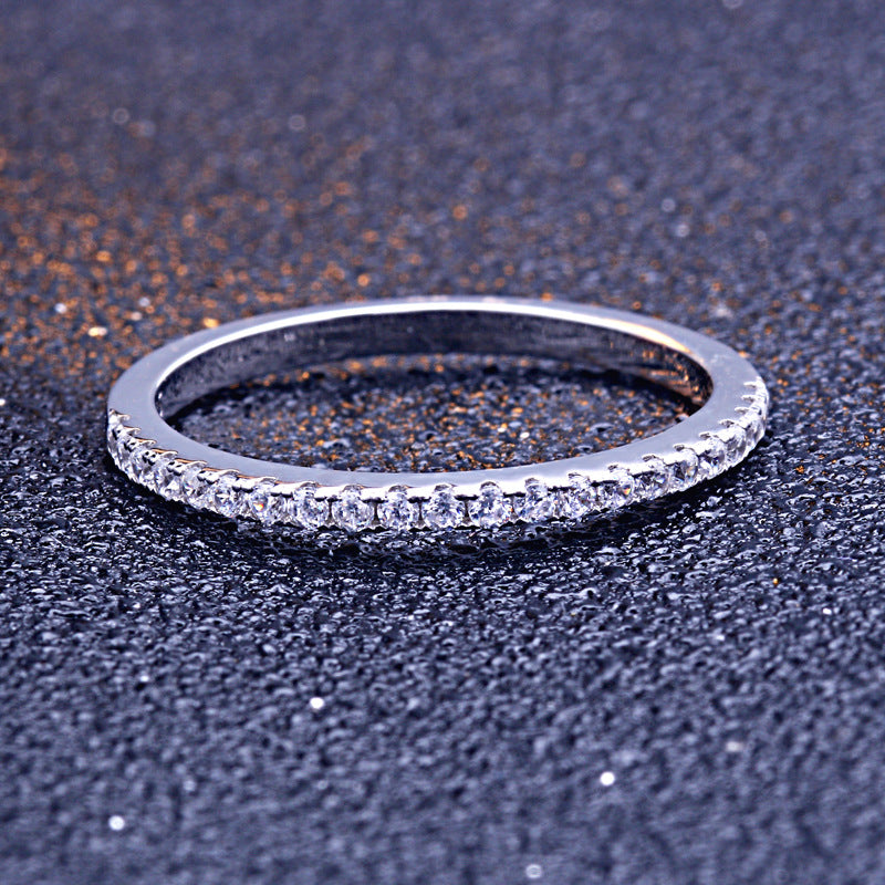 Showy Round Cut Sterling Silver Ring-TL-Juri Elle