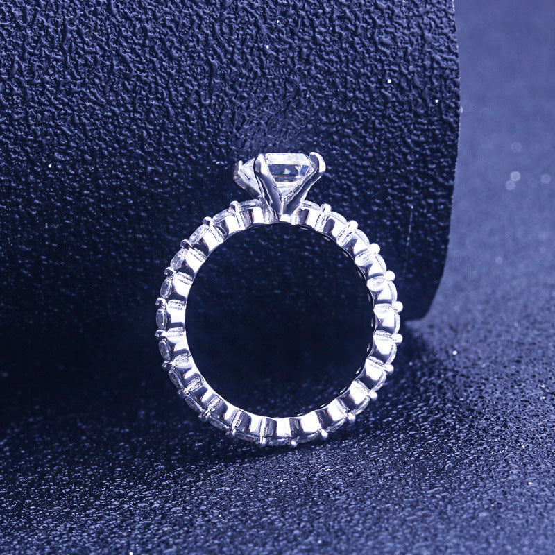 Classy Clear Baguette Cut Sterling Silver Ring-TL-Juri Elle
