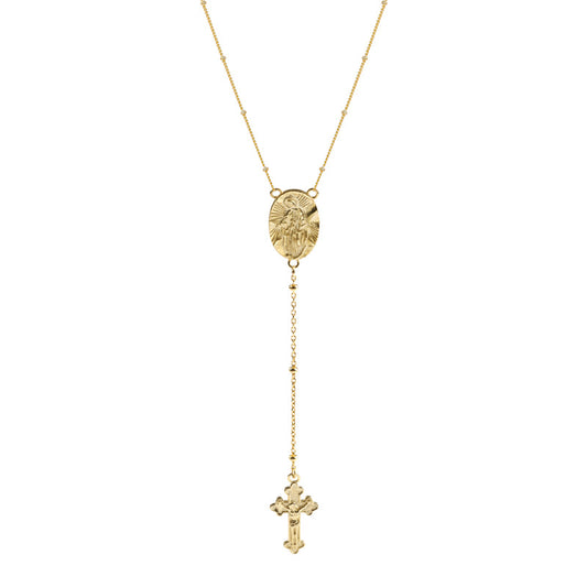 Jesus Cross Tassel Sterling Silver Necklace