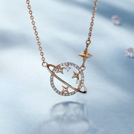 Collier en argent sterling coupe ronde Fantasy Planet
