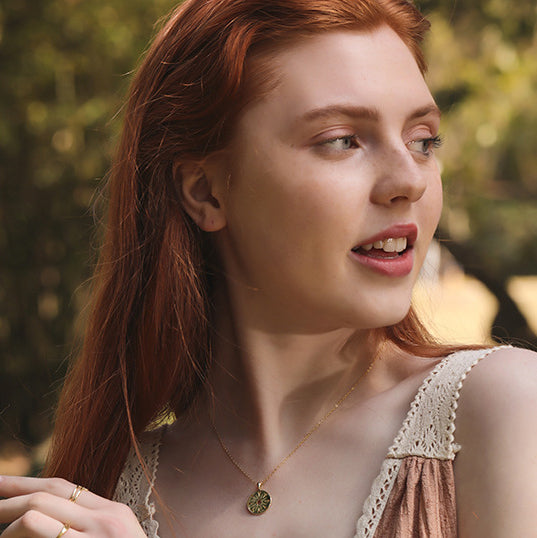 Hollow Coin Sterling Silver Plated Gold Necklace