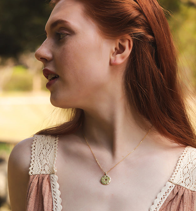 Hollow Coin Sterling Silver Plated Gold Necklace
