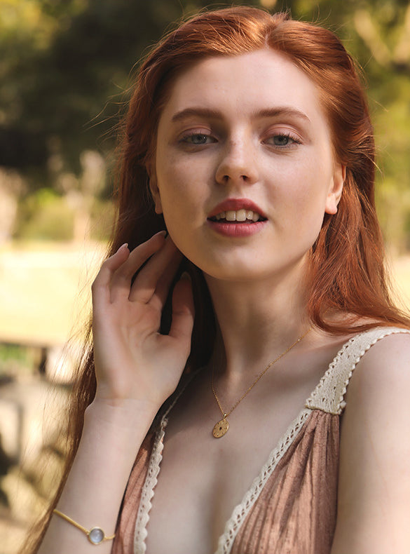 Hollow Coin Sterling Silver Plated Gold Necklace