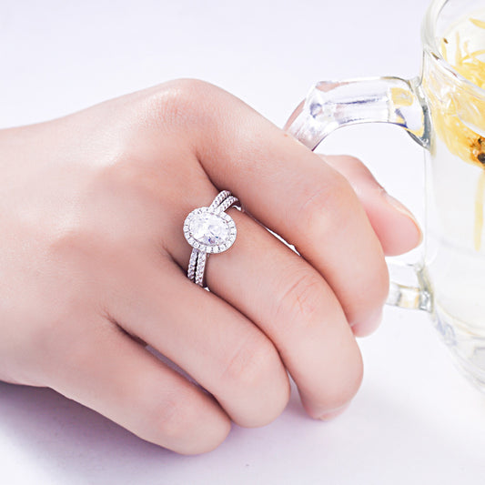 Commitment To Loyalty Oval Cut Sterling Silver Ring-TL-Juri Elle
