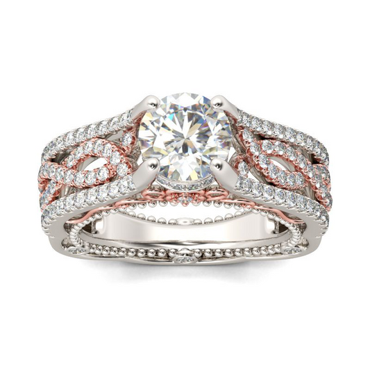 Twisting Two Tone Sterling Silver Ring-JE-Juri Elle