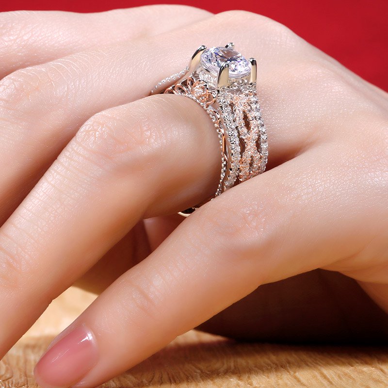 Twisting Two Tone Sterling Silver Ring-JE-Juri Elle