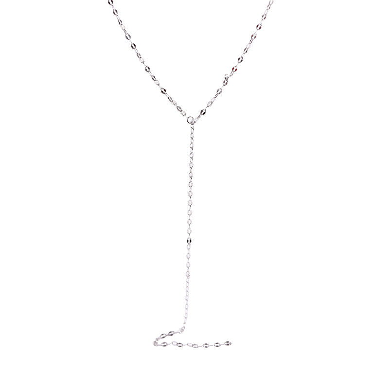 Fashion Y-Shape Sterling Silver Plated Platinum Necklace