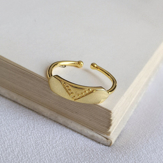 V-shaped Opening Adjustable Sterling Silver Ring